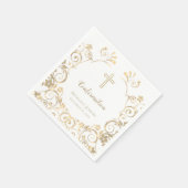 Serviette En Papier Confirmation élégante de croix d'or blanc (Coin)