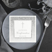 Serviette En Papier Confirmation Élégante De Parties scintillant Argen