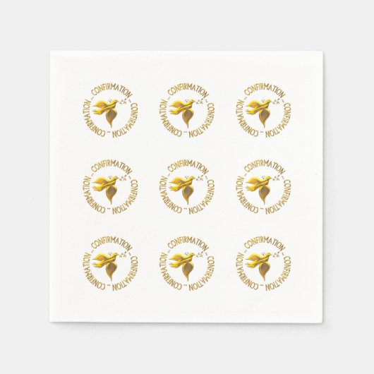 Serviette En Papier Confirmation en or et Holy Spirit (Devant)