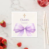Serviette En Papier Confirmation lavender bow cream cross (En situation)