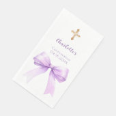 Serviette En Papier Confirmation lavender bow cross girl (Coin)