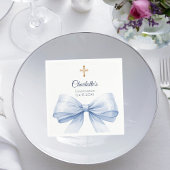 Serviette En Papier Confirmation light blue bow cross