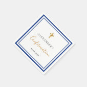 Serviette En Papier Confirmation royal bleu blanc nom garçon gars (Coin)