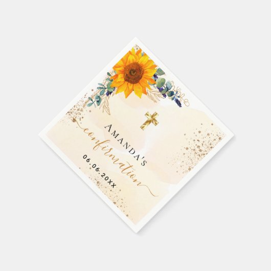 Serviette En Papier Confirmation tournesol eucalyptus vert (Coin)