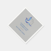 Serviette En Papier Confirmation trendy Blue and Grey Cross Dove (Coin)