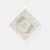 Serviette En Papier Confirmation Verdure Botanique Or Géométrique (Coin)