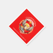 Serviette En Papier Confirmation White Dove Red Flamed Custom (Coin)
