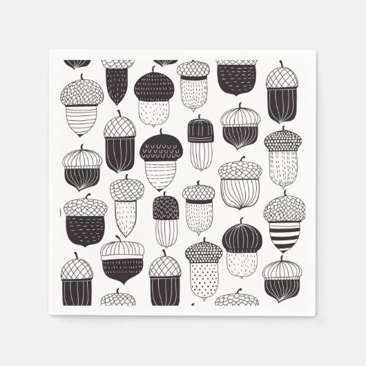 Serviette En Papier Conflit de Doodle motif d'automne (Devant)