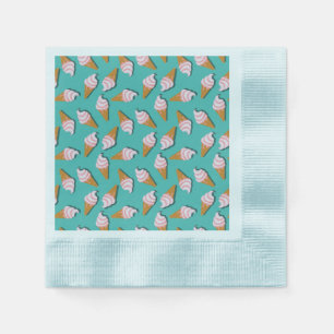 Serviette En Papier Congés gaufres crème glacée et motif de yaourt con