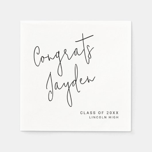 Serviette En Papier Congradations de script moderne simple (Devant)