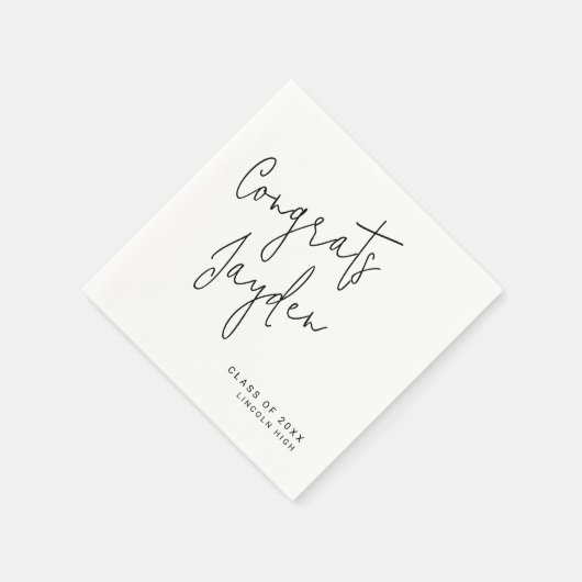 Serviette En Papier Congradations de script moderne simple (Coin)