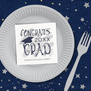 Serviette En Papier Congrats de graduation moderne Couleurs sur mesure