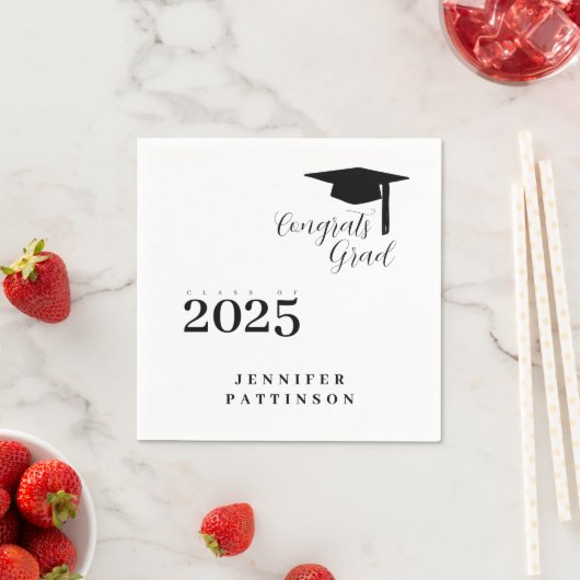 Serviette En Papier Congrats Grad Class Year Graduation (En situation)