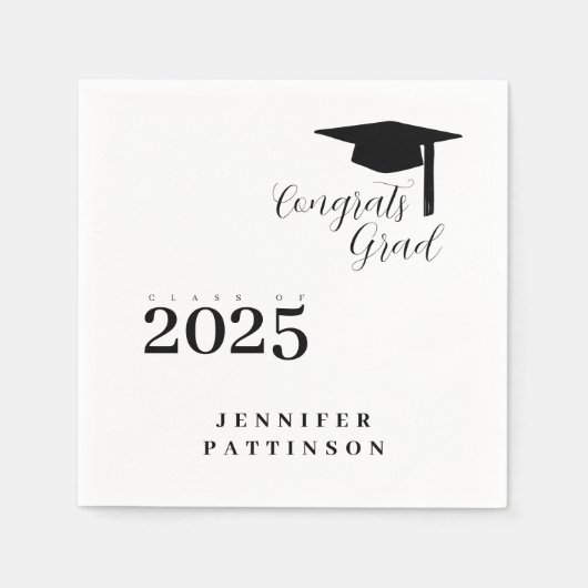 Serviette En Papier Congrats Grad Class Year Graduation (Devant)