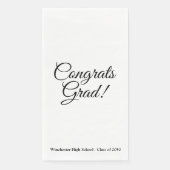 Serviette En Papier Congrats Grad élégant script personnalisé classe a (Devant)