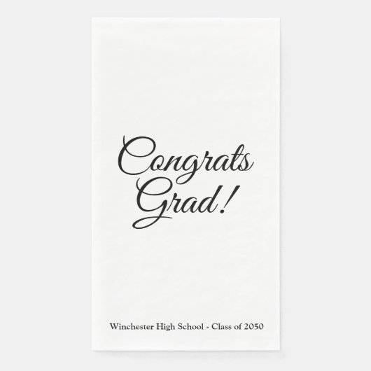 Serviette En Papier Congrats Grad élégant script personnalisé classe a (Devant)