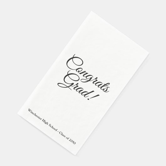 Serviette En Papier Congrats Grad élégant script personnalisé classe a (Coin)