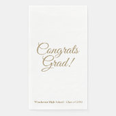 Serviette En Papier Congrats Grad or cours d'écriture personnalisée an (Devant)