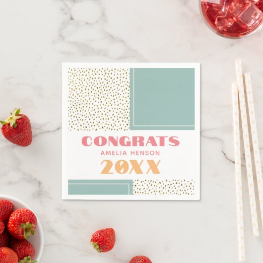Serviette En Papier Congrats Modernes Grad Gold Parties scintillant Gr (En situation)