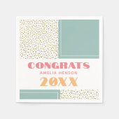 Serviette En Papier Congrats Modernes Grad Gold Parties scintillant Gr (Devant)