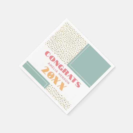 Serviette En Papier Congrats Modernes Grad Gold Parties scintillant Gr (Coin)