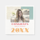 Serviette En Papier Congrats Modernes Parties scintillant d'or Graduat (Devant)