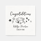 Serviette En Papier Congratulations Grad Doodle Beverage (Devant)