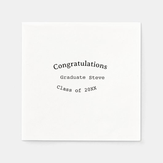 Serviette En Papier Congratulations graduate name class of 20XX type w (Devant)