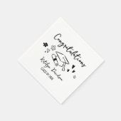 Serviette En Papier Congratulations Hand Drawn Doodle Graduation Party (Coin)