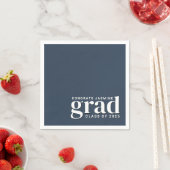 Serviette En Papier Congrès bleu et blanc de la Marine Année de classe (En situation)