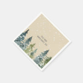 Serviette En Papier Conifère, Arbre À Pins, À feuillage persistant (Coin)