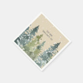 Serviette En Papier Conifère, Arbre À Pins, À feuillage persistant (Coin)