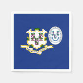 Serviette En Papier Connecticuter Flag & Seal, Connecticut (Devant)
