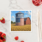 Serviette En Papier Connexion "Acheter Américain" sur une ferme Silo (En situation)