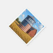 Serviette En Papier Connexion "Acheter Américain" sur une ferme Silo (Coin)