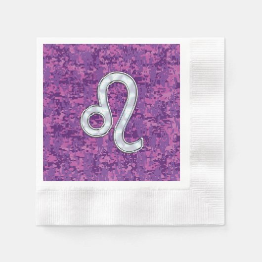 Serviette En Papier Connexion Leo sur Camouflage numérique Fuchsia ros (Devant)