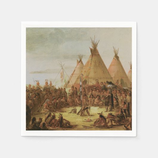 Serviette En Papier Conseil de guerre de Sioux (Devant)