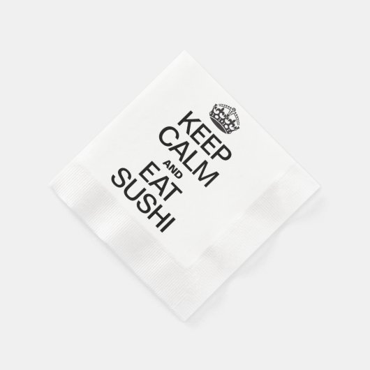 SERVIETTE EN PAPIER CONSERVEZ LE CALME ET MANGEZ SUSHI (Coin)