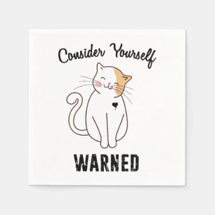 Serviette En Papier Considérez-vous averti chat mal