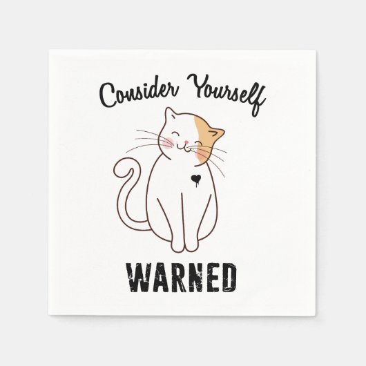 Serviette En Papier Considérez-vous averti chat mal (Devant)