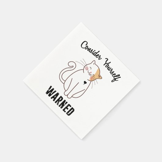 Serviette En Papier Considérez-vous averti chat mal (Coin)