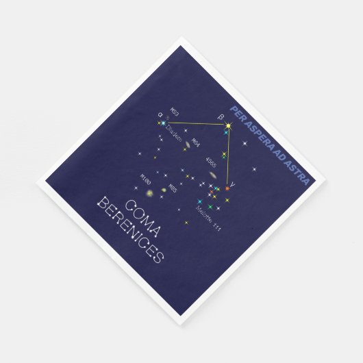 Serviette En Papier Constellation Coma Berenices de l'hémisphère Nord (Coin)