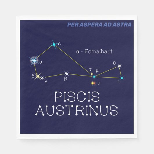 Serviette En Papier Constellation de l'hémisphère Sud Piscis Austrinus (Devant)