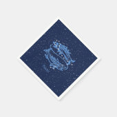 Serviette En Papier Constellation de Poissons et signe de zodiaque (Coin)