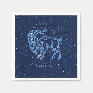 Serviette En Papier Constellation du Capricorne et signe du zodiaque a