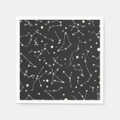 Serviette En Papier Constellations blanc et noir (Devant)