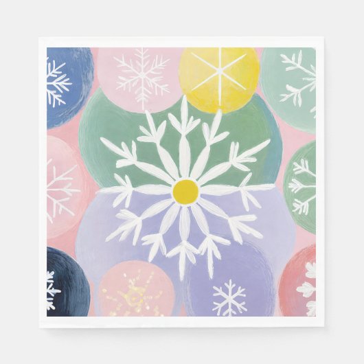 Serviette En Papier Constellations des flocs de neige (Devant)