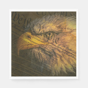 Serviette En Papier Constitution Avec Aigle Bald