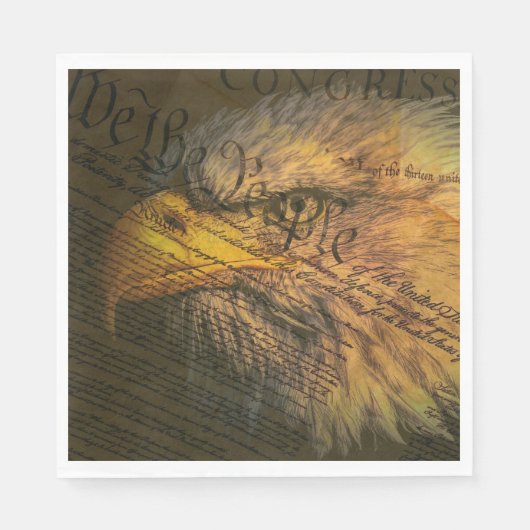 Serviette En Papier Constitution Avec Aigle Bald (Devant)