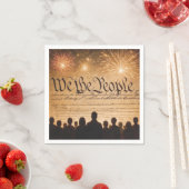 Serviette En Papier Constitution des États-Unis avec feux d'artifice (En situation)